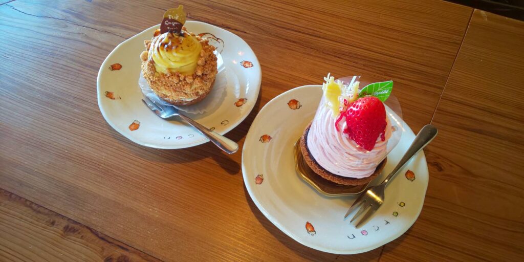 いちごモンブランとスイートポテトのケーキ